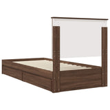 Storage Bed with Drawer Brown Oak 100 x 200 cm Engineered Wood 3409586