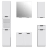 5 Piece Bathroom Cabinet Set White Engineered Wood 3115852