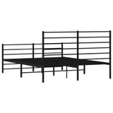 Metal Bed Frame without Mattress with Footboard Black 140x190cm 352337