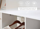 Open Wardrobe Double Mobile Storage Shelves Organizer W/6 Wheels-White T3398P343294