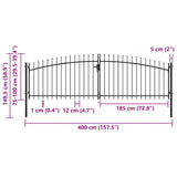 Double Door Fence Gate Woerden with Spear Top 400x149.5 cm 144360