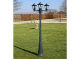 Garden Light Post 3-arms 215 cm Dark Green/Black Aluminium 40246