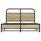 Bed Frame without Mattress 135x190 cm Double Sonoma Oak Engineered Wood 4100427