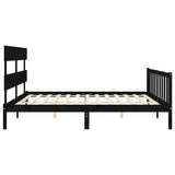 Bed Frame without Mattress Black 200x200 cm Solid Wood Pine 3193295