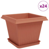 Plant Pots 24 pcs Brick Red 33 x 33 x 26 cm Plastic 3403308