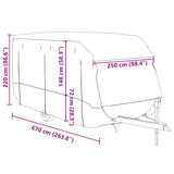 Caravan Cover Grey 670x250x220 cm Non-woven Fabric 4015868