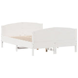 Bed Frame without Mattress White 135x190 cm Double Solid Wood Pine 3216183