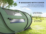 4-5 Person Pop-up Camping Tent Family Tent w/ 2 Mesh Windows & PVC Windows Portable Carry Bag for T3398P348705