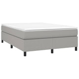 Box Spring Bed Frame Light Grey Double Fabric 3121199