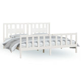 Bed Frame without Mattress White Solid Wood Pine 200x200 cm 3188187