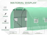 Walk-in Polytunnel Greenhouse, Outdoor Garden Tunnel Greenhouse Tent with Zipped Roll-Up Door and 8 T3398P325278