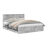 Bed Frame with Drawer Concrete Grey 160 x 200 cm Engineer Wood 3410689