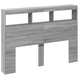 Headboard Cabinet with LED Grey Sonoma 140x17x102 cm 839201