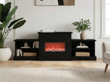 Electric Fireplace Black Oak 110 x 30 x 50 cm Engineered wood 8021160