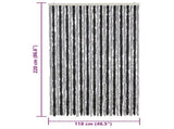 Fly Curtain Grey and Black 118x220 cm Chenille 4004881