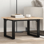 ZNTS Coffee Table O-Frame 70x70x40.5 cm Solid Wood Pine and Steel 3282727