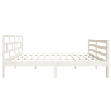 3101264 Bed Frame without Mattress White Solid Wood 140x190 cm