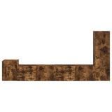 TV Cabinet Set Wall-mounted 3 pcs Smoked Oak Engineered Wood 3409020