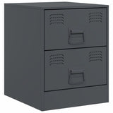 ZNTS Bedside Cabinets 2 pcs Anthracite 34.5x39x44 cm Steel 841624