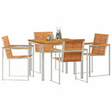 Garden Dining Set 5 pcs Solid Acacia Wood and Stainless Steel 3334806