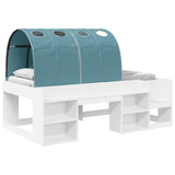 Kids'High Bed Frame with Storage White and Light Blue 3423594