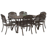 Garden Dining Set 7 pcs Bronze Aluminium 3334648