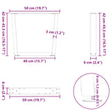 Coffee Table Legs V-Shape 2 pcs Black 50x cm Steel 4012628
