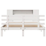 Bookcase Bed without Mattress White 120x200cm Solid Wood Pine 3322709