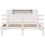 ZNTS Bookcase Bed without Mattress White 160x200cm Solid Wood Pine 3322715