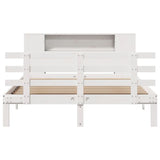 ZNTS Bookcase Bed without Mattress White 160x200cm Solid Wood Pine 3322715
