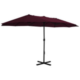 Garden Parasol with Aluminium Pole 460x270 cm Bordeaux Red 44871