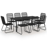 9 Piece Outdoor Dining Set Poly Rattan and Glass 3060254