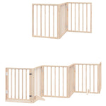 Dog Gate with Door Foldable 9 Panels 450 cm Poplar Wood 3155529