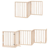 Dog Gate with Door Foldable 9 Panels 450 cm Poplar Wood 3155529
