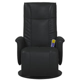 Massage Recliner Chair with Footrest Black Faux Leather 356517