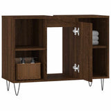 Bathroom Cabinet Brown Oak 80x33x60 cm Engineered Wood 831635