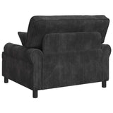 XXL Armchair with Cushions Dark Grey 1.5 Lines Fabric 42043498