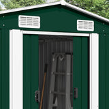 Garden Shed 257x392x181 cm Metal Green 143344