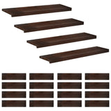 Stair Treads 20 pcs 90 x 25 x 2 cm Dark Brown Solid Beech Wood 3446522