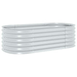 Garden Raised Bed 160x80x44 cm Galvanised Steel Silver 45519