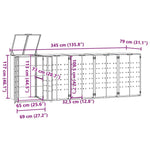Wheelie Bin Storage for 5 Bins Anthracite 345x79x117 cm Steel 3279985