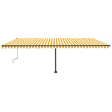 Manual Retractable Awning with LED 600x300 cm Yellow and White 3069803