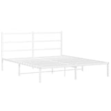 Metal Bed Frame without Mattress with Headboard White 150x200cm 355416
