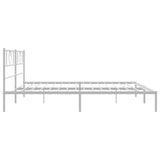Metal Bed Frame without Mattress with Headboard White 180x200cm 355516