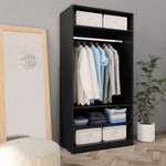 ZNTS Wardrobe Black 100x50x200 cm Engineered Wood 800226