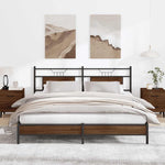 Bed Frame without Mattress Brown Oak 183x213 cm Engineered Wood 4107003