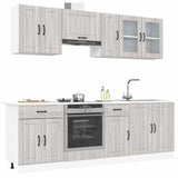 8 Piece Kitchen Cabinet Set Kalmar Grey Sonoma Engineered Wood 3314837