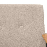 Armchair Light Grey 59 x 75 x 78 cm Curly Wool-like Fabric 42017698