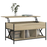 Coffee Table Sonoma Oak 100x55x50 cm Engineered Wood and Metal 845337