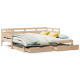 Daybed with Trundle and Drawers without Mattress 90x200 cm 3302231